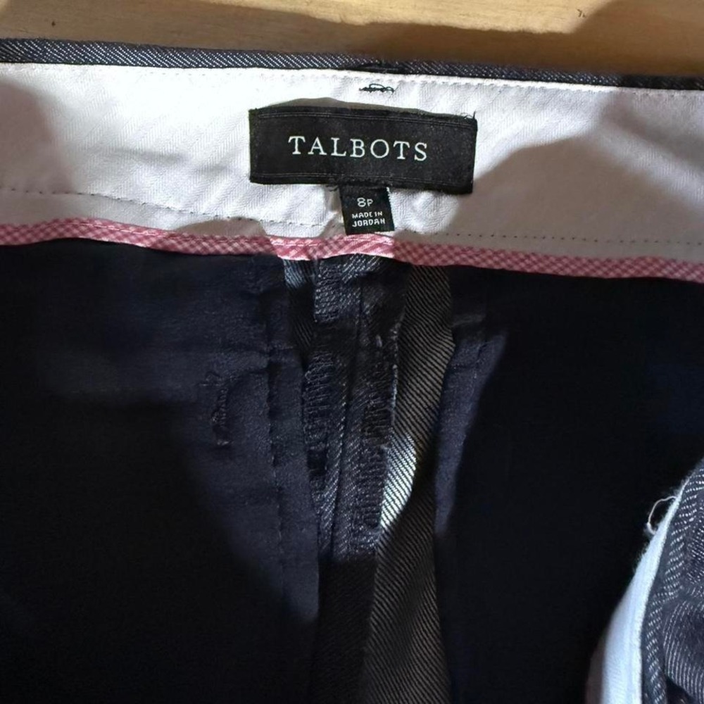 Talbots Pants Women 8P navy Cropped Career Office Business Casual - Picture 3 of 5